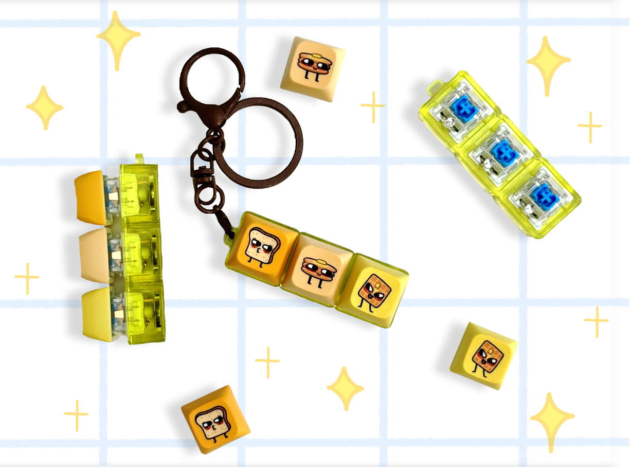 Breakfast Buddies Keycap Keychain
